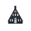 METAL HOUSE W/ LED CANDLE, BLACK