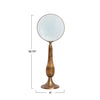 BRASS & BONE MAGNIFYING GLASS ON STAND, ANTIQUE FINISH