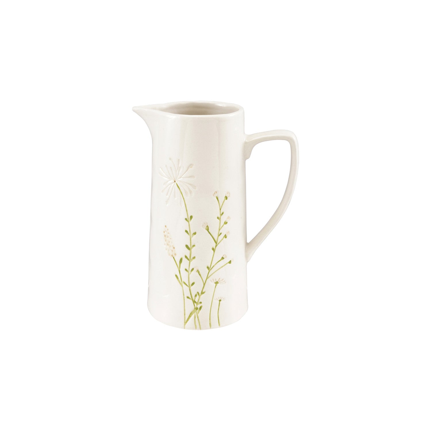 32 oz. Debossed Stoneware Pitcher with Botanicals (Each One Will Vary)