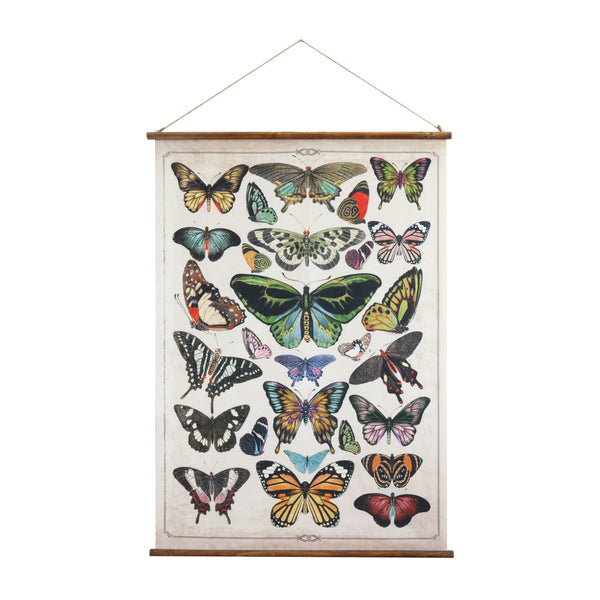 Scroll Wall Decor with Butterflies and Hanger