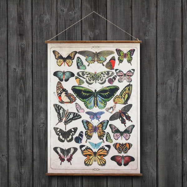 SCROLL WALL DECOR WITH BUTTERFLIES AND HANGER