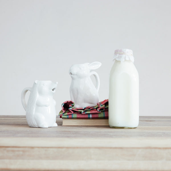 12 OZ. CERAMIC HEDGEHOG SHAPED CREAMER, WHITE