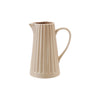 40 oz. Stoneware Ribbed Pitcher, Reactive Glaze, Cream Color (Each One Will Vary)