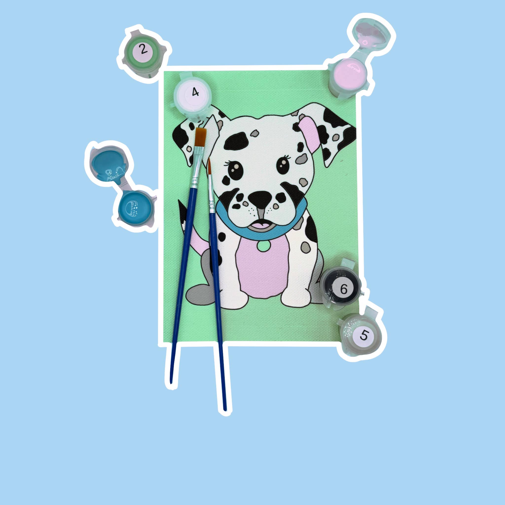 DAISY THE DOG - MINI PAINT BY NUMBER KIT (5X7)