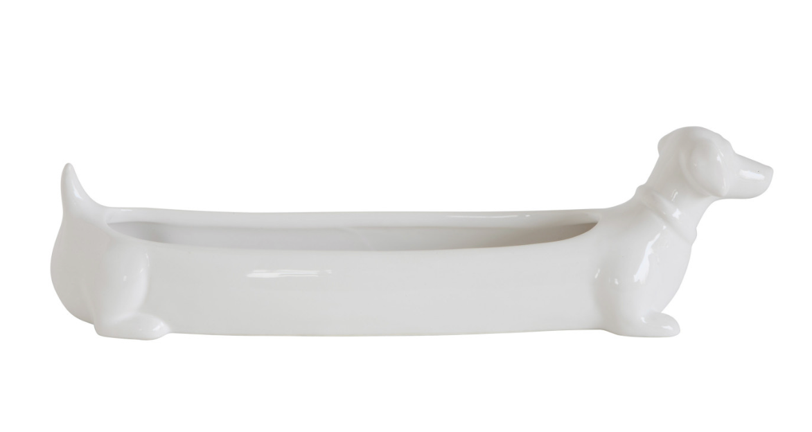 CERAMIC DACHSHUND CRACKER DISH