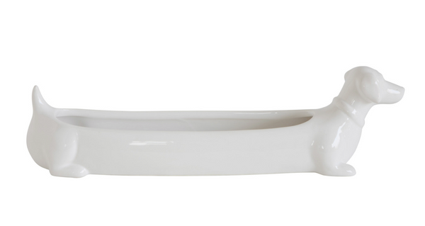 CERAMIC DACHSHUND CRACKER DISH