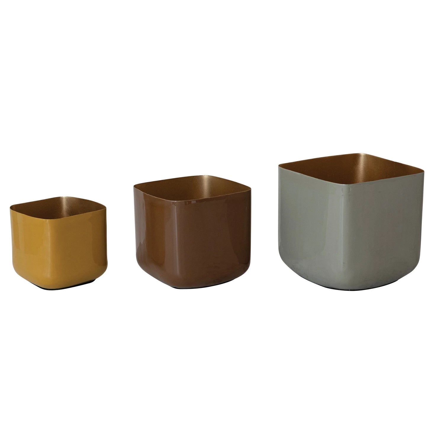 ENAMELED METAL PLANTERS