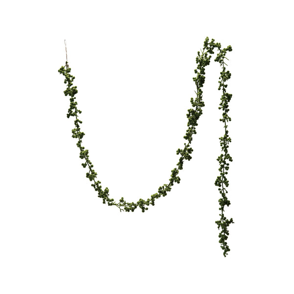 72"L x 2-3/4"H Flocked Foam Ball Garland, Green