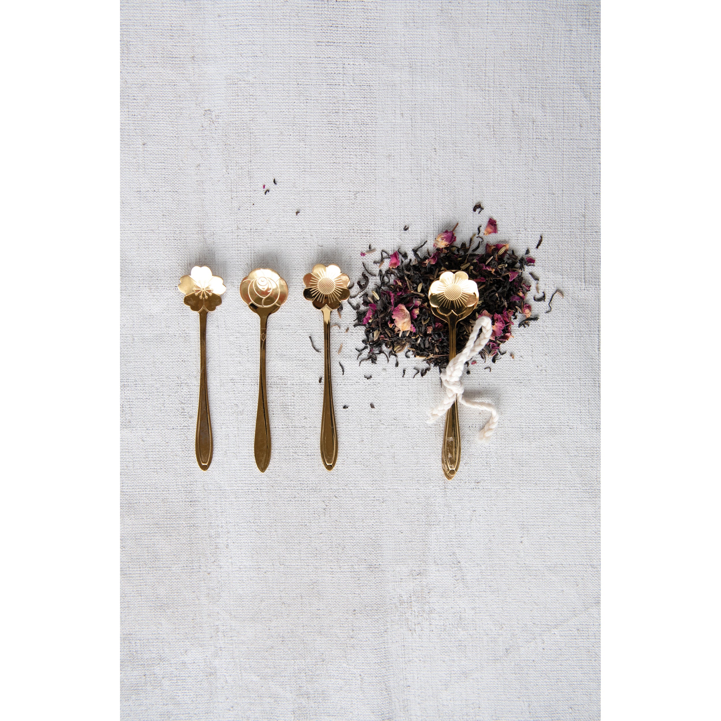 STAINLESS STEEL FLOWER SHAPED SPOONS, SET OF 3