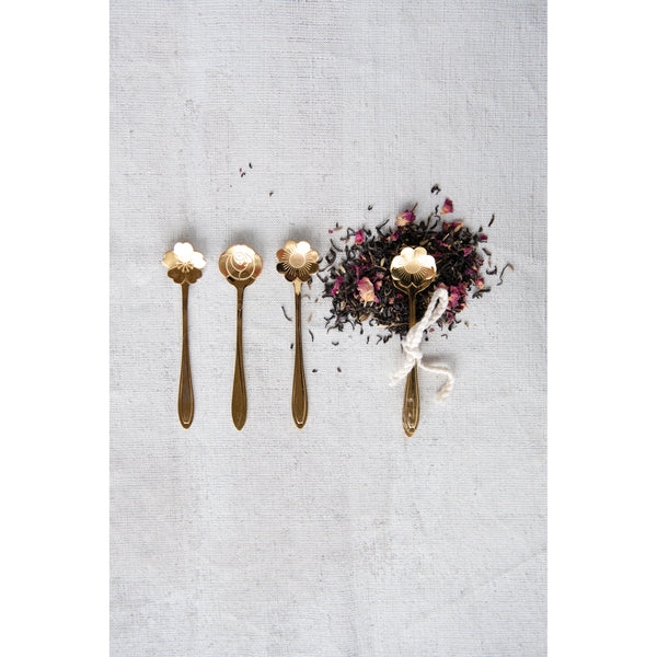 STAINLESS STEEL FLOWER SHAPED SPOONS, SET OF 3