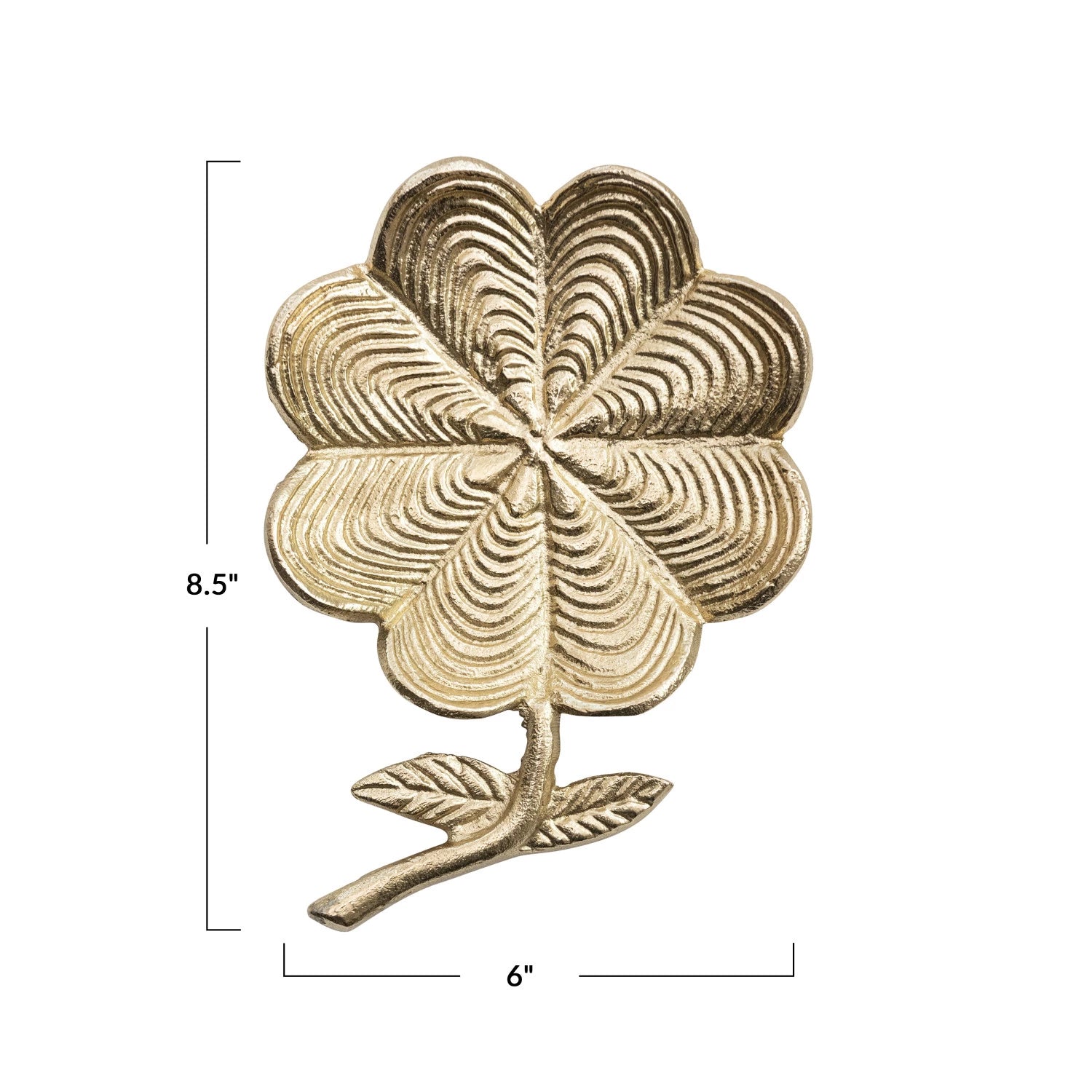 CAST ALUMINUM FLOWER SHAPED DISH, GOLD FINISH