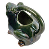 32 OZ. STONEWARE FROG WATERING PITCHER, REACTIVE GLAZE, GREEN, WHITE & BROWN (EACH ONE WILL VARY)