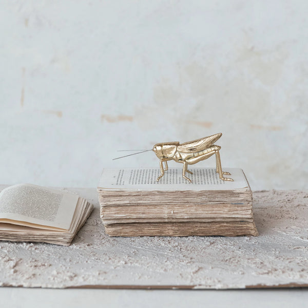RESIN & METAL GRASSHOPPER, GOLD FINISH