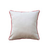 16" SQUARE COTTON SLUB PILLOW W/ TUFTING & POM POM TRIM "HOLLY JOLLY"