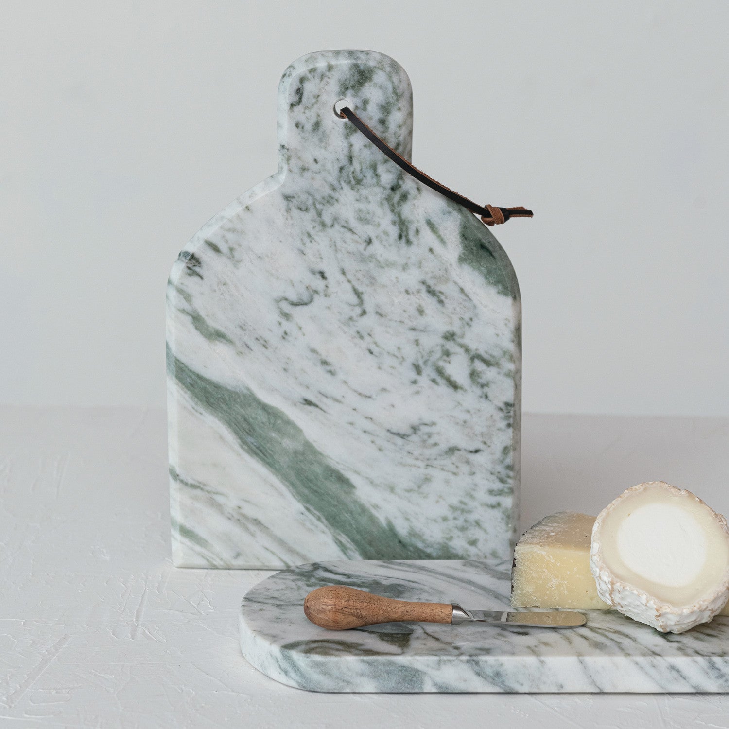 MARBLE CHEESE BOARD W/ KNIFE SET