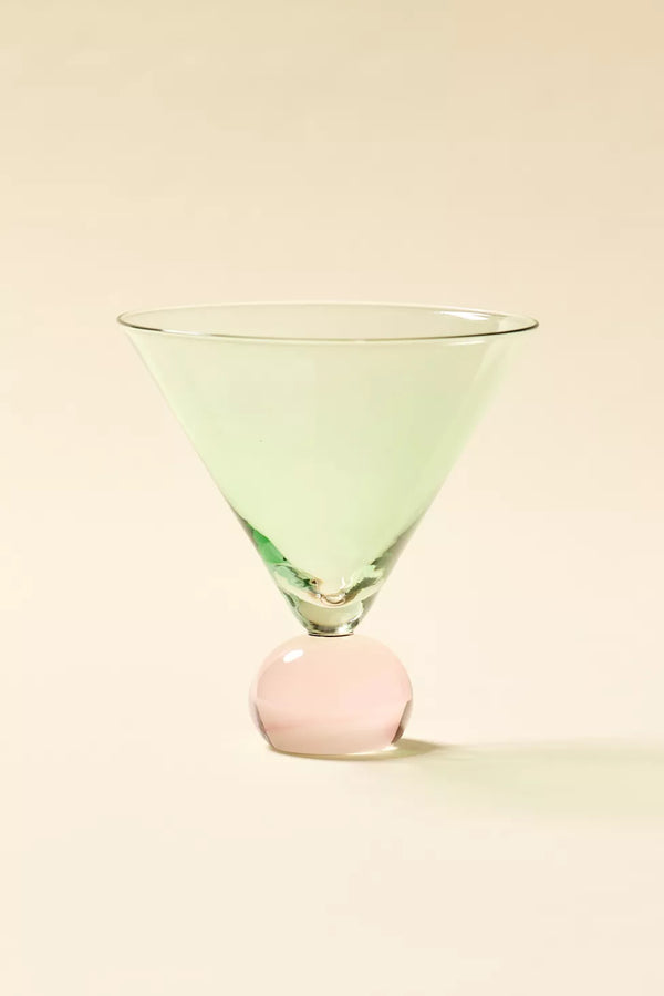 12 OZ. TWO-TONE MARTINI GLASS WITH BALL STEM