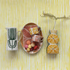 STONEWARE VASE WITH WAX RELIEF DESIGN, YELLOW
