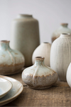DISTRESSED PALE BLUE GLAZE TERRACOTTA VASE