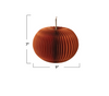 Brown paper pumpkin with dimensions on a white background