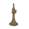 CAST ALUMINUM PEACOCK SHAPED TAPER HOLDER, ANTIQUE GOLD FINISH