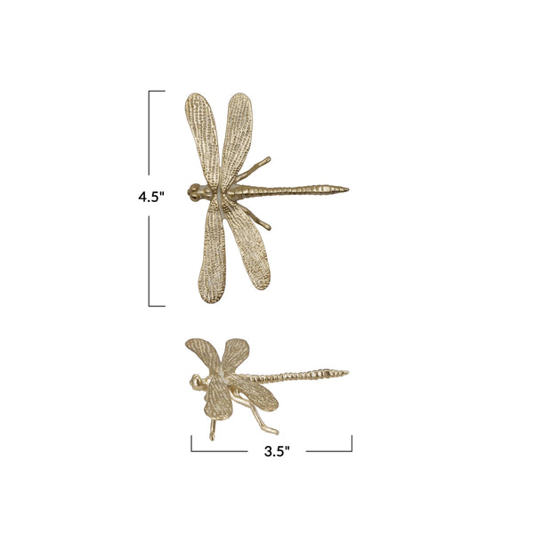 PEWTER DRAGONFLY, GOLD FINISH