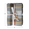COTTON PRINTED TEA TOWELS W/ TIE W/ WOOD BEADS, MULTI COLOR PLAID, SET OF 3