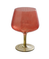 14 OZ. RIBBED STEMMED WINE GLASS, RED & OLIVE GREEN