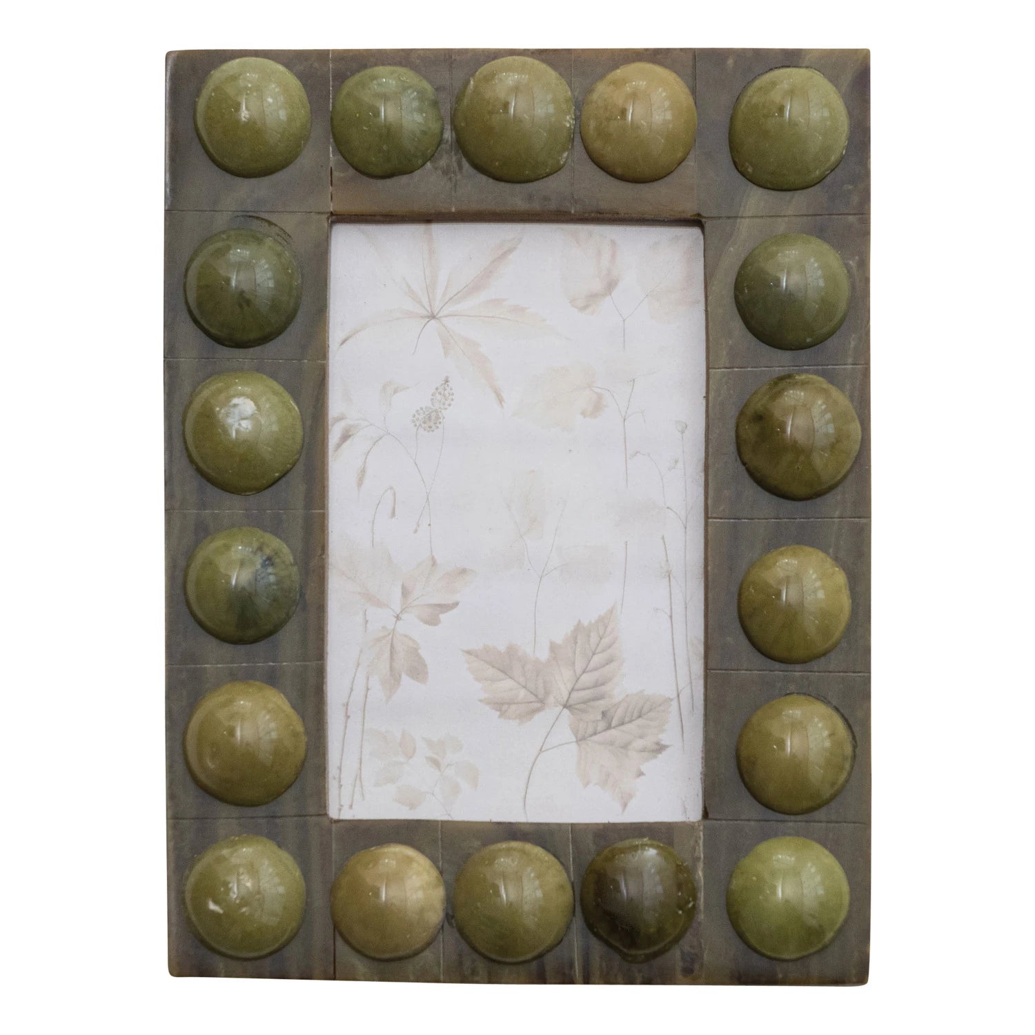 HANDMADE MARBLED RESIN BOBBIN PHOTO FRAME (FOR 4X6 PHOTO)