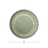 STONEWARE FLUTED PLATE, REACTIVE GLAZE, SAGE GREEN