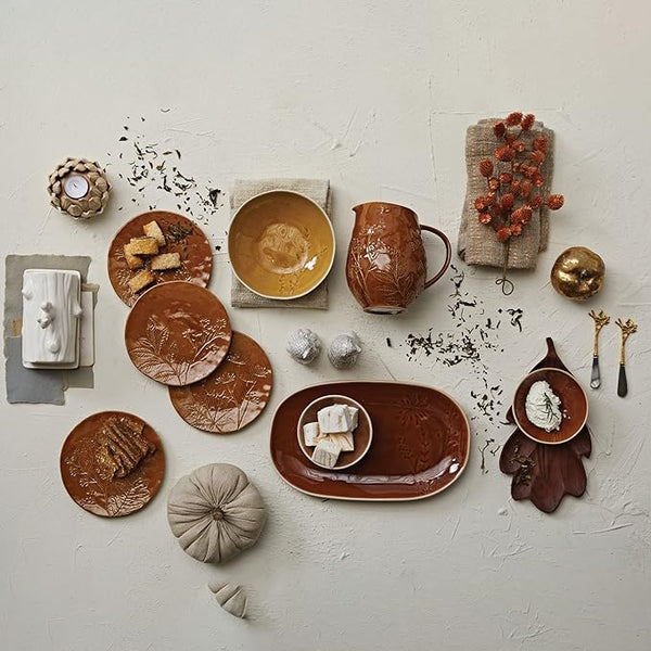 BOTANICAL BRONZE GLAZED PLATTER