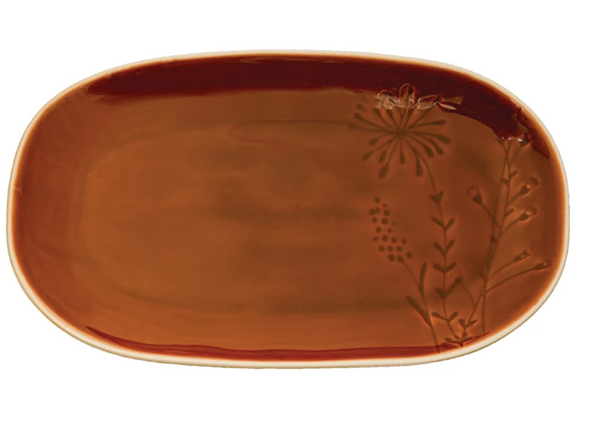BOTANICAL BRONZE GLAZED PLATTER