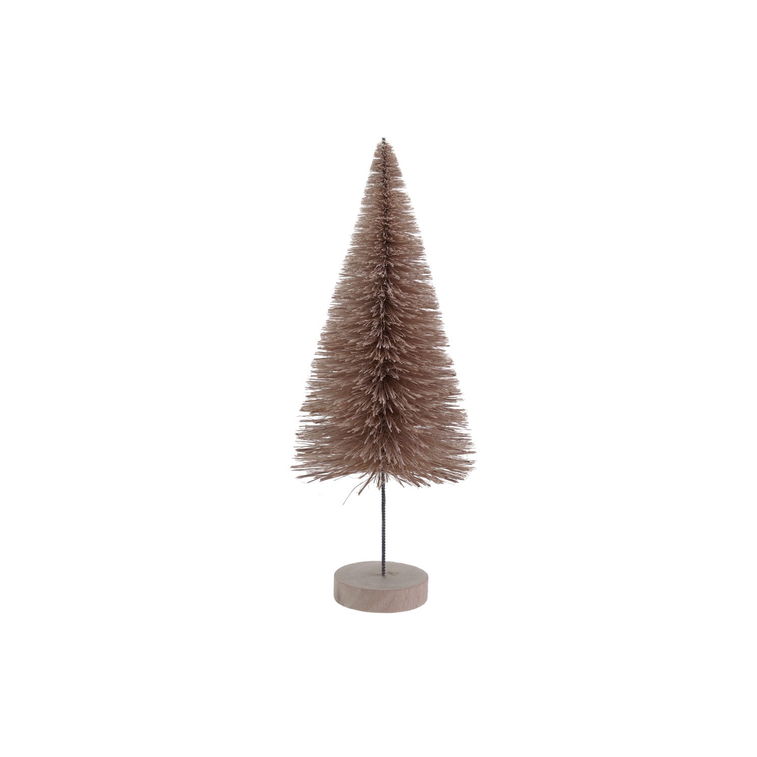 Sisal Bottle Brush Tree with Wood Base, Cream Color