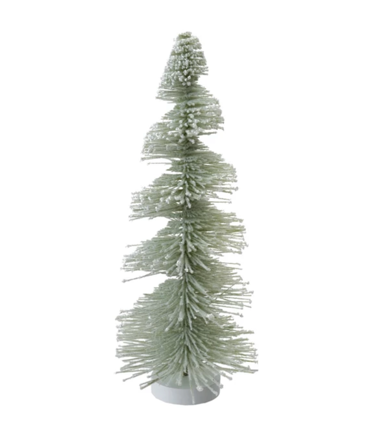 SNOW FINISH GREEN BOTTLE BRUSH TREE