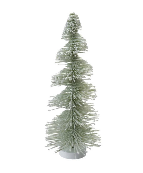 SNOW FINISH GREEN BOTTLE BRUSH TREE