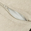 Close-up of a zipper on a textured fabric surface