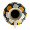 4 QUART HAND-PAINTED STONEWARE JUG W/ WAX RELIEF DOTS