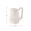 2 OZ. EMBOSSED STONEWARE VINTAGE REPRODUCTION CREAMER, WHITE