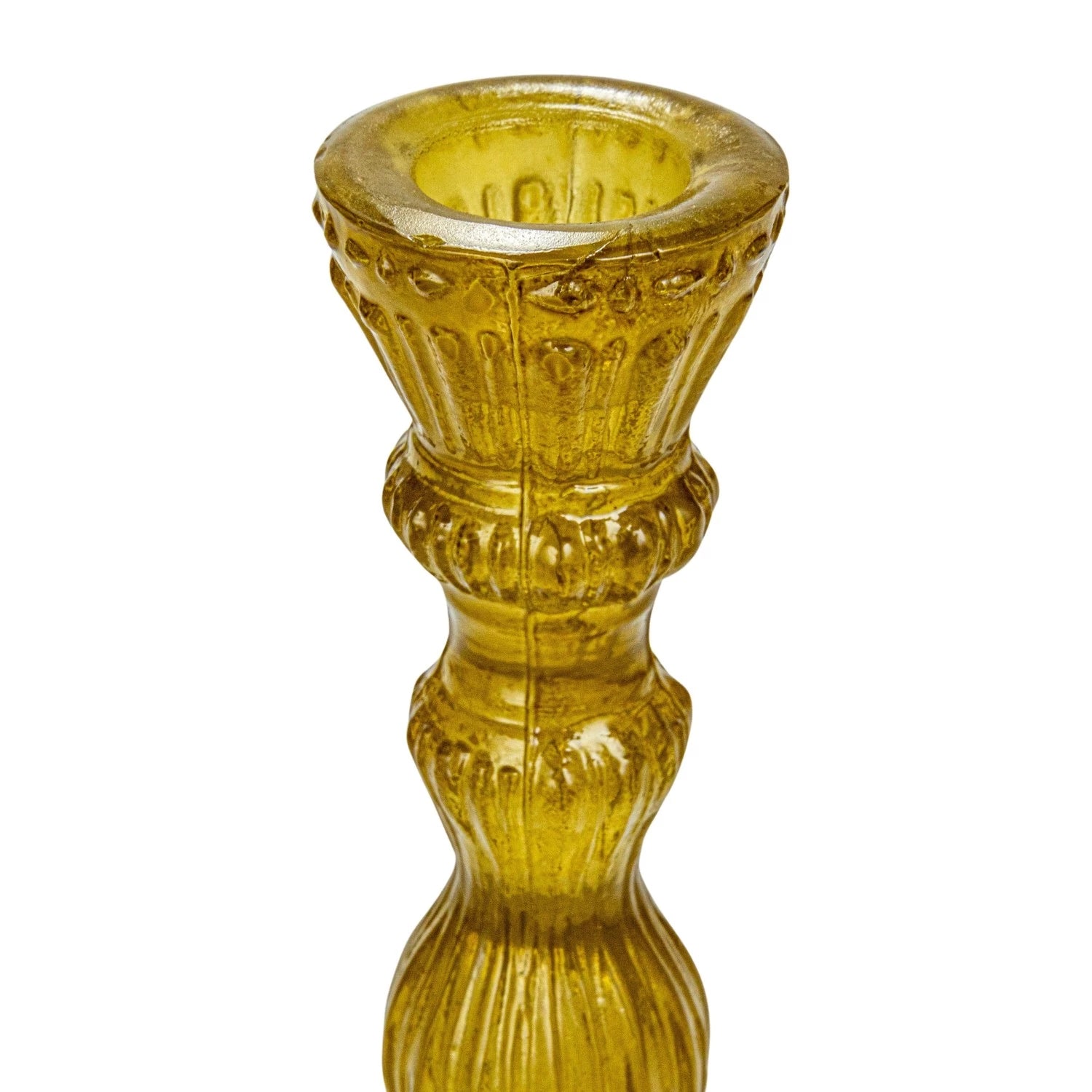 EMBOSSED RECYCLED GLASS TAPER HOLDER