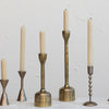 CAST ALUMINUM TAPER HOLDERS, ANTIQUE BRASS FINISH