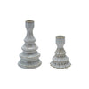Stoneware Tree Shaped Taper Holder, White, Set of 2 (Each Will Vary)