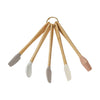 SILICONE & BEACH WOOD MINI KITCHEN UTENSILS NEUTRALS, SET OF 5