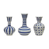 FLOWER VASE, STONEWARE DOTS & STRIPES COLLECTION