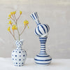 FLOWER VASE, STONEWARE DOTS & STRIPES COLLECTION