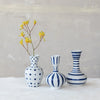 FLOWER VASE, STONEWARE DOTS & STRIPES COLLECTION