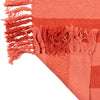 WOVEN RECYCLED COTTON BLEND THROW WITH STRIPES & FRINGES
