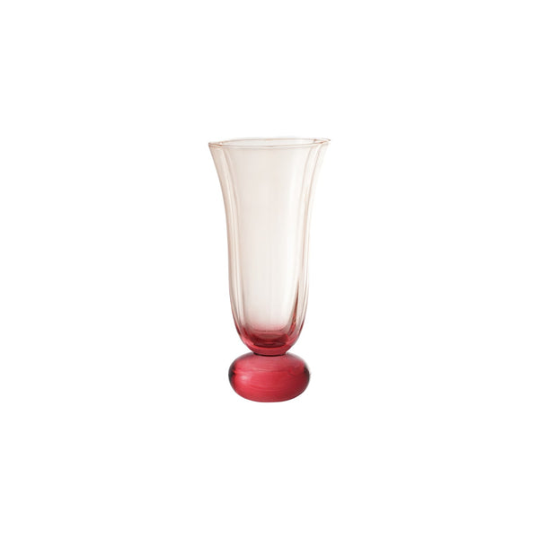 6 oz. Blown Fluted Drinking Glass with Ball Stem, Pink