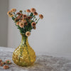 HAND-BLOWN HOBNAIL GLASS VASE, AMBER COLOR