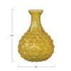 HAND-BLOWN HOBNAIL GLASS VASE, AMBER COLOR
