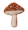 COTTON & LINEN MUSHROOM SHAPED PILLOW WITH EMBROIDERY, BEADS & COTTON VELVET BACK