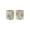 Hand-Painted Stoneware Planter with Flowers (Holds 5" Pot) (Each One Will Vary)